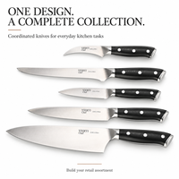 Ensemble de 5 couteaux de cuisine en acier X50Cr15Mov avec manche G10, couteau de chef, couteau à désosser, couteau à éplucher, OEM ODM, marque privée, vente en gros, ensemble de couverts