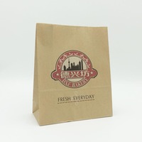 Sac en papier SOS avec logo personnalisé, sacs en papier kraft biodégradables, fond carré, sans poignées, pour aliments et cadeaux