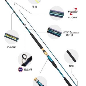 Canne à pêche Analystar Cs 2,40 m, action moyenne rapide, pour la pêche en bateau et en mer, pour le maquereau, en carbone. - Product Image 2