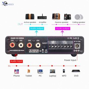 504C 200W BT USB araba amplifikatör 4 kanal 12V-24V ses kalitesi için evde ve araç ses sistemleri 4*50W 110V/220V - Product Image 4