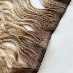 Extensiones de Cabello Virgen 100% de Alta Calidad, Color Claro, con Trama de Mariposa y Orificio, se Pueden Cortar, Compatibles con Genius Weft - Product Image 1