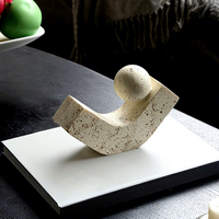 Boule en résine imitation travertin minimaliste pour console TV de salon, décoration haut de gamme pour niche, showroom, étagère ouverte, livraison rapide