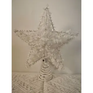Nicro Christmas Tree Decorations Home Holiday Xmas Party Indoor Decor 3d Glittered Treetop Led Lighted Tree Metal Star Topper