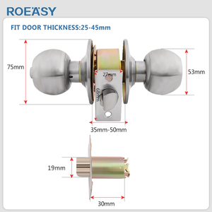 Anti-Theft Waterproof Keyed Entry <strong>Door</strong> <strong>Knob</strong> Set Solid Stainless Steel Interior &amp; Exterior Entrance <strong>Door</strong> Lock - Product Image 3