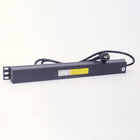 PDU 1U 19 pouces de type Schuko allemand pour centre de données, noir, 8 prises avec protection contre les surtensions, boîtier en alliage d'aluminium