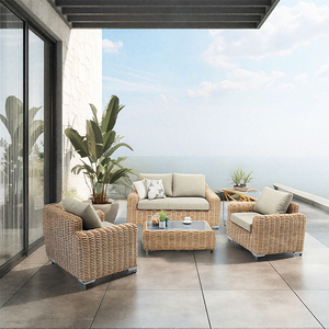 เฟอร์นิเจอร์หวาย PE สไตล์โมเดิร์นหรูหราเซ็ตเก้าอี้ระเบียงและโซฟาสำหรับโรงแรมลานบ้านวิลล่าหรือการพักผ่อนภายนอกอาคาร - Product Image 2