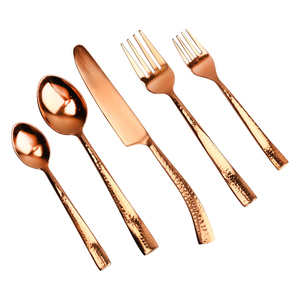 5 Piece Rose Gold <b>Flatware</b> Cutlery Sets 5 Piece Silverware Set Stainless Steel - Product Image 1