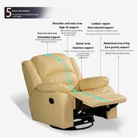 Fauteuil inclinable pivotant électrique moderne en cuir véritable de haute qualité avec télécommande et structure en acier allié pour home cinéma