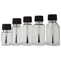 Flacons de vernis à ongles en plastique PET vides de 20 ml, avec bouchon blanc/noir, contenants cosmétiques, échantillons liquides, impression sérigraphique