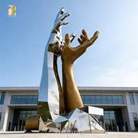 Sculpture de main abstraite en acier inoxydable de grande taille personnalisée RELONG, statue d'art moderne à vendre