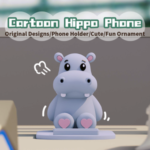 Escritorio de oficina Hipopótamo Soporte para teléfono Animal Dibujos animados Lindo Hipopótamo Tablet TV Cama Celular Soporte para teléfono móvil - Product Image 2
