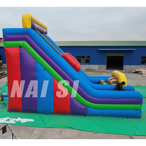 Tobogán inflable comercial para escalada en roca extrema, parque de atracciones, escalada en roca con toboganes dobles, toboganes secos para niños y adultos - Product Image 3