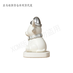 Encantadora Estatuilla Personalizada - Toro Blanco con Gorro de Santa Plateado y Cuello con Copos de Nieve - Pieza Decorativa, Perfecta para Decoración Navideña del Oeste - Product Image 3