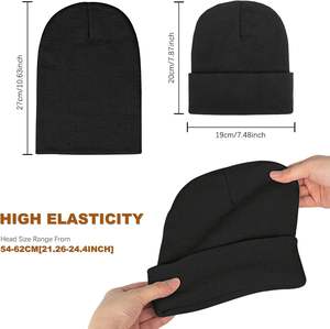 Chapeaux d'hiver de haute qualité pour hommes et femmes, doublure en <span class=keywords><strong>polaire</strong></span> thermique chaude, bonnet en tricot épais, chapeau tendance pour hommes - Product Image 4