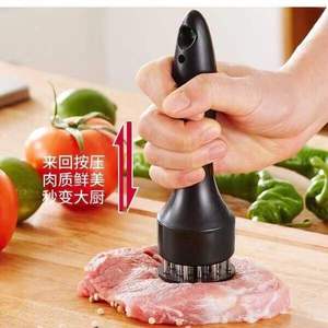 Utensilios de cocina de acero inoxidable para carne y aves: Ablandador de carne con agujas, perforador de chuletas de cerdo y alas de pollo, inserto metálico tipo martillo - Product Image 3