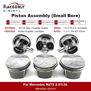 RACEORLY A2720301018 Jeu de pistons moteur M272 pour <span class=keywords><strong>Mercedes</strong></span> Benz 2.5 3.0 V6 C300 E300 Alésage 88mm <span class=keywords><strong>6</strong></span> pièces Réparation de fuites d'huile - Product Image 1