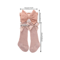 Nouvel ensemble d'été pour enfants : Bandeau et chaussettes à double couche avec nœud jacquard en nylon et coton pur, chaussettes mi-hautes ajourées