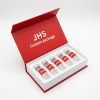 Boîtes à peptides en carton avec fermeture en mousse, insert en verre, logo personnalisé, violet, magnétique, 10 emballages en papier pour boîtes à peptides