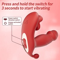 Vibrateur réaliste rétractable à 9 fréquences, double stimulation, contrôlé par application, pour adultes