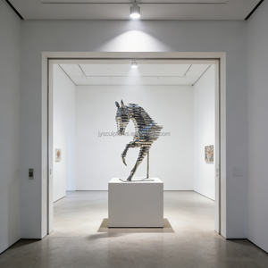 פסל סוס רב שכבתי מנירוסטה בהתאמה אישית - עיצוב אמנותי OEM/ODM לגלריות ומוזיאונים - Product Image 4