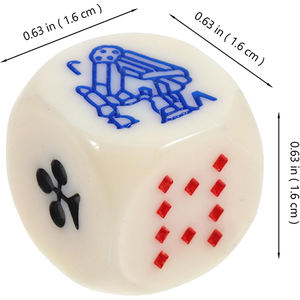 קוביה פוקר אקרילית 16 מ "מ קוביות פוקר אקרילי 6 ס" מ מעוגלות קוביות פוקר למשחקי פוקר ומשחקי קלפים - Product Image 2