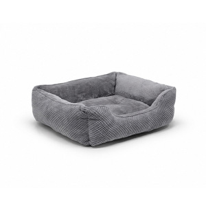 Coussin pour chien rectangulaire gris, garnissage en fibre de polyester, tapis pour animaux de compagnie toutes saisons pour petits chiens - Product Image 5