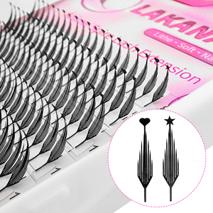 Lakanaku Bán Buôn Cashmere Trái Tim Sao Tháp Truyện Tranh Ngọn Tháp Lông Mi Mở Rộng Matte Lash Khay Premade Fan Anime Lash Mở Rộng - Product Image 1