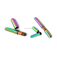 Boîte de voyage en acier inoxydable classique avec logo personnalisé pour un seul cigare, porte-tube, accessoires de fumeur, étui à cigares