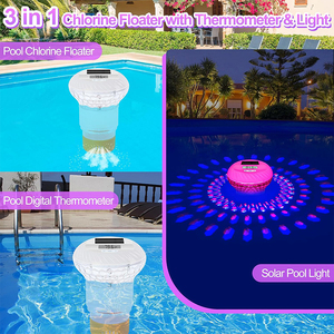 Thermomètre LCD solaire OEM ODM distributeur de chlore flottant chlorateur flottant tablettes de chlore <span class=keywords><strong>pour</strong></span> <span class=keywords><strong>piscine</strong></span> - Product Image 2