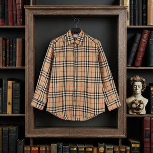 2026 Iconic Check Lining British Tailoring <b>Men's</b> Classic Cotton <b>Shirt</b> Modern Elegance with Heritage Design & for Bur berry Style - Product Image 1