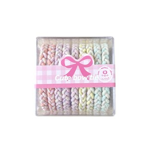 Jolies attaches pour cheveux en forme de nœud papillon, couleur claire, en nylon tressé, haute élasticité, pour usage quotidien, bandeaux pour queue de cheval, lot de 9, boîte incluse - Product Image 5