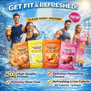 Isolat de protéines de lactosérum de haute qualité, saveur thé glacé à la pêche, 20 g de protéines, boost d'énergie, force, croissance musculaire - Product Image 1