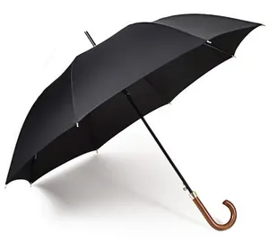 עץ J ידית גולף מטרייה פרקו UV הגנה כפולה חופה קלאסי וו מטריית Windproof אוטומטי פתוח מקל מטרייה