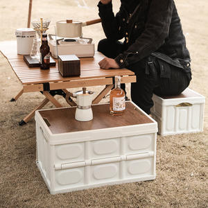 Boîte de rangement pliante en plastique PP anti-poussière Rectangle Injection Articles divers ménagers avec couvercle pliable Conception pliable fonctionnelle - Product Image 1