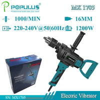 IPOPULUS professionnel 1200W 16mm perceuse électrique mélangeur main perceuse électrique perceuse d'avion électrique