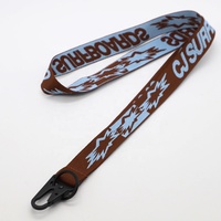 Lanière de cou en polyester jacquard de luxe, personnalisable, en tissu écologique, résistante à l'humidité et à l'eau, avec mousqueton