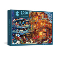 Puzzle miniature de Noël en carton blanc 52*38cm, 1000 pièces, emballage en boîte colorée, pour 14 ans et plus, jouet en papier DIY, directement de l'usine
