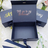 Boîte cadeau magnétique rigide noire mate de luxe personnalisée, emballage en carton premium avec logo pour cadeaux d'entreprise et de vente au détail