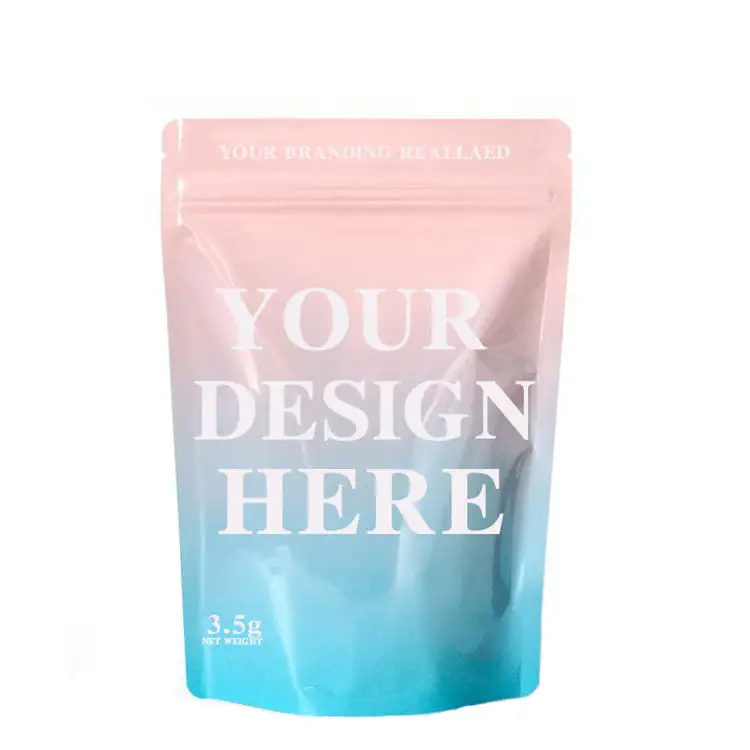 Wholesale Printing Resealable Smell Proof Stand Up Pouch Packaging 3.5G/7G/1Oz/1Lb Ziplock Bag Custom Printed Mylar Bags