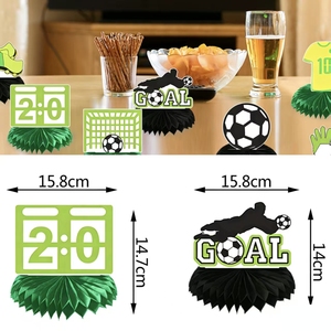 DAMAI Fournitures <span class=keywords><strong>de</strong></span> fête sur le thème du football, centres <span class=keywords><strong>de</strong></span> <span class=keywords><strong>table</strong></span>, décorations en nid d'abeille, ornements <span class=keywords><strong>de</strong></span> <span class=keywords><strong>table</strong></span> <span class=keywords><strong>de</strong></span> football, papier, 9 pièces - Product Image 3