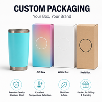 Emballage personnalisé avec logo, gobelet isotherme 20 oz 30 oz, gobelet à café en acier inoxydable 304, gobelet à double paroi isolé, bouteille d'eau