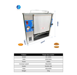 Máquina Tostadora Automática Comercial de 1600W para Hacer Pan de Hamburguesa, de Acero Inoxidable 304, Alta Productividad - Product Image 3