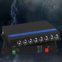 Terminal Óptico de Video Monomodo de 8 Canales FC 20m, Transceptor de Video Digital de 8 Canales para Cámara Analógica CCTV con 485