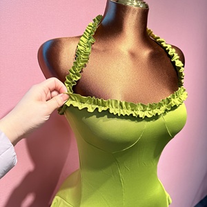 Abito Halter Senza Schienale da <span class=keywords><strong>Donna</strong></span> 2026, Elegante Estivo con Nappe Irregolari, Sexy per Feste di <span class=keywords><strong>Compleanno</strong></span>, Abito Bodycon con Spacco per Serate in Discoteca - Product Image 4