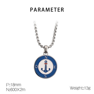 Collar de ancla de pareja, colgante de brújula Náutica de acero inoxidable, joyería magnética a juego para hombres y mujeres - Product Image 5