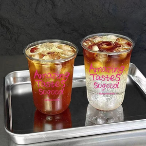 Bicchieri Monouso Trasparenti Personalizzati in PET Tipo <span class=keywords><strong>E</strong></span> per Caffè, Bevande, Tè <span class=keywords><strong>e</strong></span> Drink Freddi 90-500U Marca Fangcan - Product Image 4