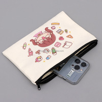 Kit de sacs à crayons cosmétiques en toile personnalisée Sacs pour étudiant et professeur Capacité de rangement Trousse de toilette de voyage pour maquillage avec fermeture éclair