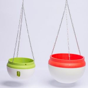 Pot de fleurs suspendu décoratif en plastique, auto-arrosant, avec chaîne, pour balcon, jardin, intérieur et extérieur, vente en gros - Product Image 1