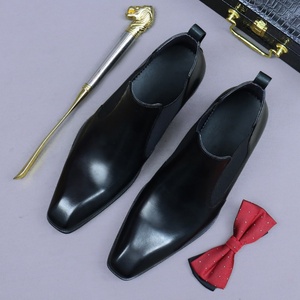 Botas Chelsea para Hombre, Zapatos Hechos a Mano de Cuero Genuino, Estilo Retro Británico, Coloridas, Tipo Mocasín - Product Image 3