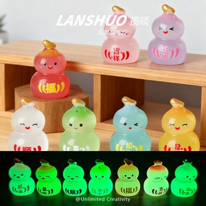 Porte-clés en résine créatif DIY Rainbow Candy, motif gourde de dessin animé, ornement de bureau aux couleurs lumineuses, décoration artistique pour la maison - Product Image 5